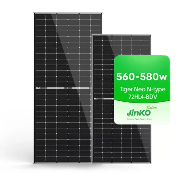 Tiger Neo N-type 560-580 Watt BIFACIAL MODULE WITH DUAL GLASS N-Type