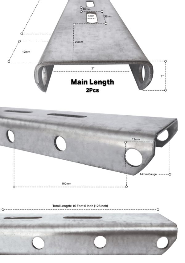 3 PV Hod Dip Galvanized Structure-14G - Image 2