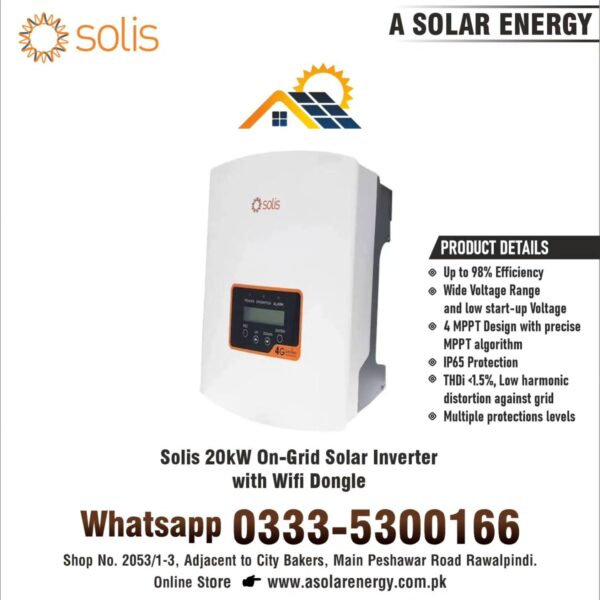 Solis 20kW 3P On-Grid Solar Inverter with Wifi Dongle