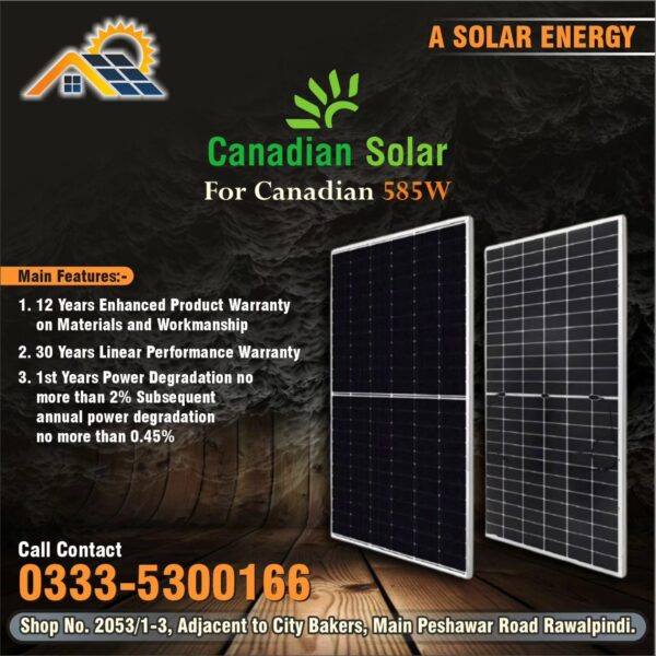 Canadian Solar 585w Bi-Facial N Type Solar Panel
