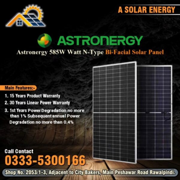 Astronergy 585 Watt N-Type Bi-Facial Solar Panel