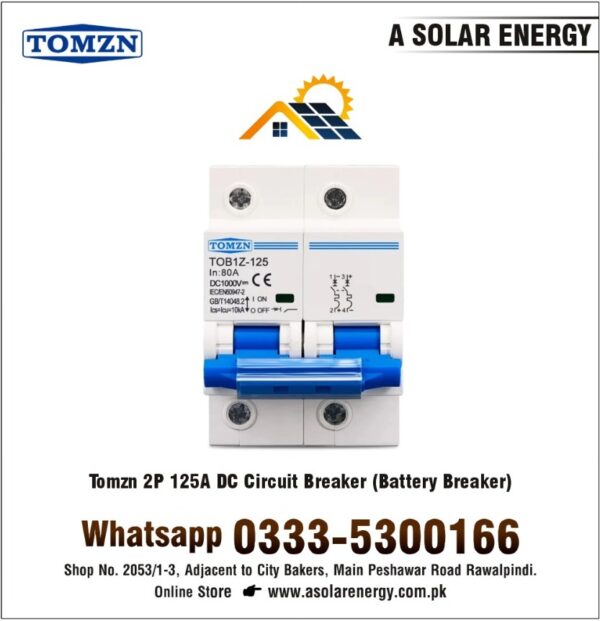 Tomzn 2P DC Circuit Breaker 125A & 600V