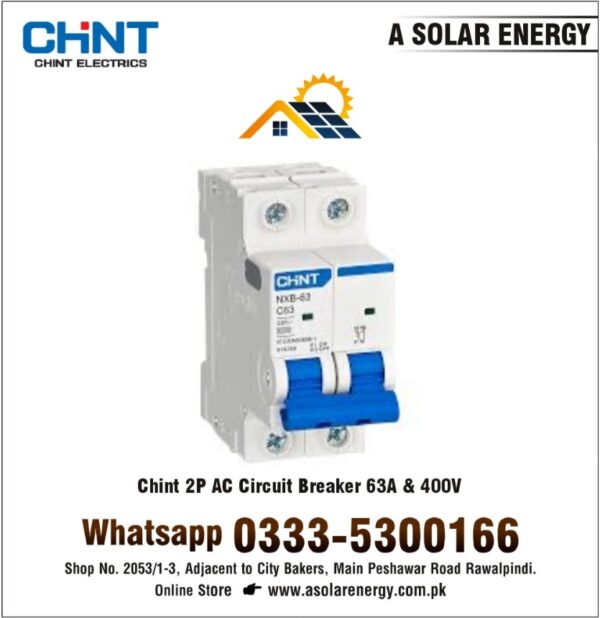 Chint 2P DC Circuit Breaker 63A & 500V