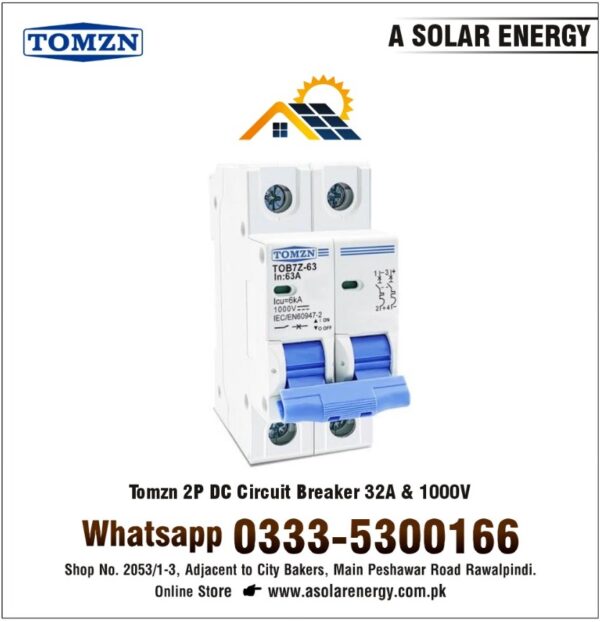 Tomzn 2P DC Circuit Breaker 32A & 1000V